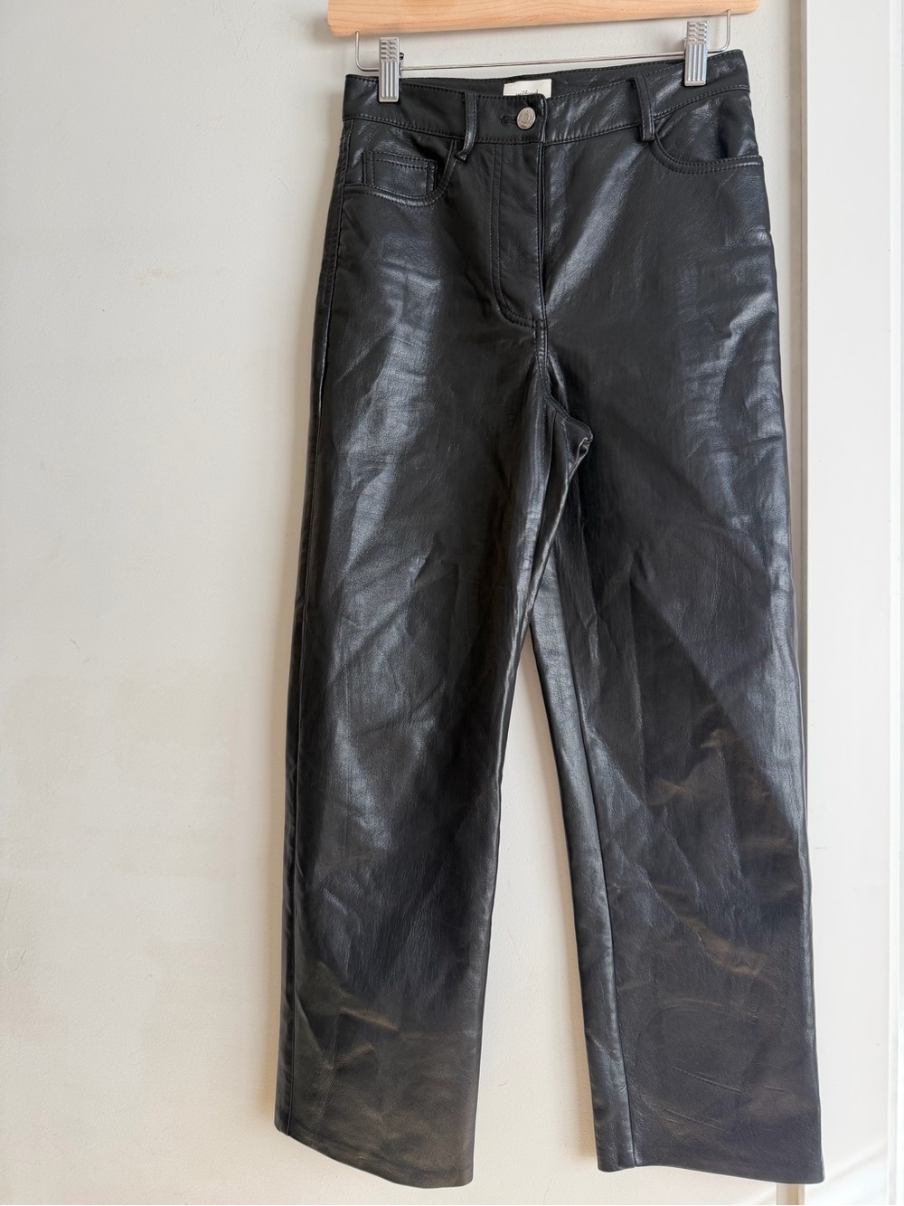 Wilfred Faux Leather Pants in Black— Size 0 — NWOT